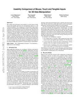 Usability Comparison of Mouse, Touch and Tangible Inputs for 3D Data
  Manipulation