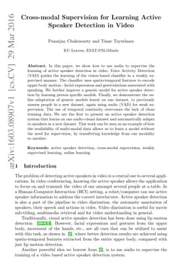 Cross-modal Supervision for Learning Active Speaker Detection in Video