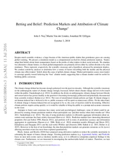 Betting and Belief: Prediction Markets and Attribution of Climate Change
