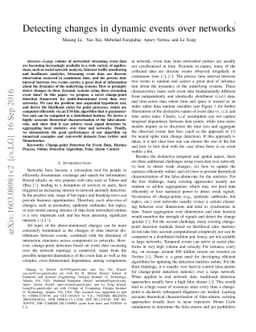 Detecting weak changes in dynamic events over networks