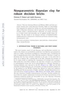 Some comments about James Watson's and Chris Holmes' "Approximate Models
  and Robust Decisions": Nonparametric Bayesian clay for robust decision bricks