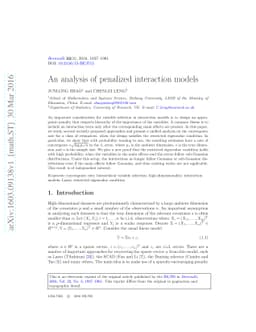 An analysis of penalized interaction models