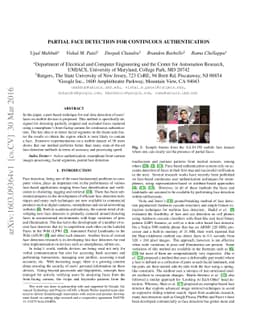 Partial Face Detection for Continuous Authentication
