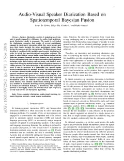 Audio-Visual Speaker Diarization Based on Spatiotemporal Bayesian Fusion