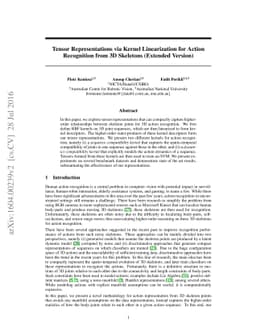 Tensor Representations via Kernel Linearization for Action Recognition
  from 3D Skeletons (Extended Version)