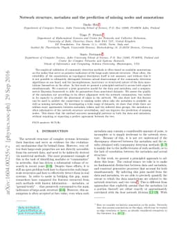 Network structure, metadata and the prediction of missing nodes and
  annotations