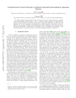 Using Recurrent Neural Networks to Optimize Dynamical Decoupling for
  Quantum Memory