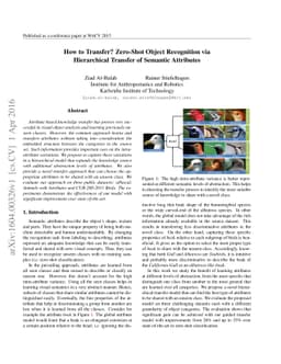 How to Transfer? Zero-Shot Object Recognition via Hierarchical Transfer
  of Semantic Attributes
