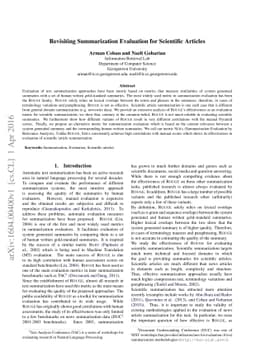Revisiting Summarization Evaluation for Scientific Articles