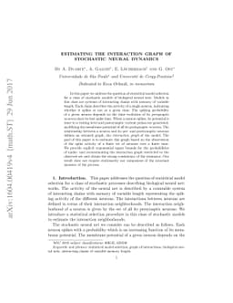 Estimating the interaction graph of stochastic neural dynamics