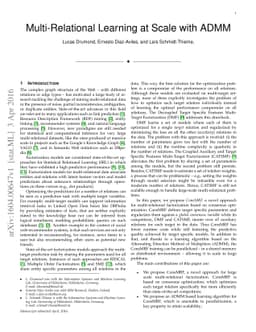 Multi-Relational Learning at Scale with ADMM