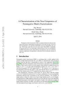 A Characterization of the Non-Uniqueness of Nonnegative Matrix
  Factorizations