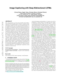 Image Captioning with Deep Bidirectional LSTMs