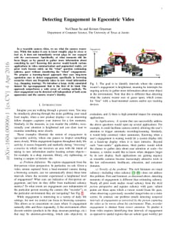 Detecting Engagement in Egocentric Video
