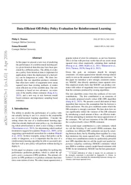 Data-Efficient Off-Policy Policy Evaluation for Reinforcement Learning