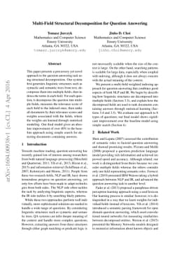 Multi-Field Structural Decomposition for Question Answering
