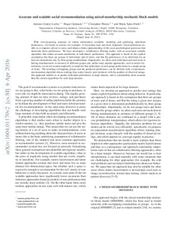 Accurate and scalable social recommendation using mixed-membership
  stochastic block models