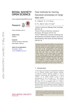 Fast methods for training Gaussian processes on large data sets