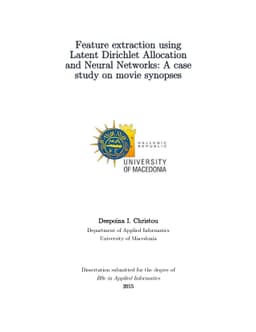 Feature extraction using Latent Dirichlet Allocation and Neural
  Networks: A case study on movie synopses