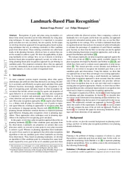 Landmark-Based Plan Recognition