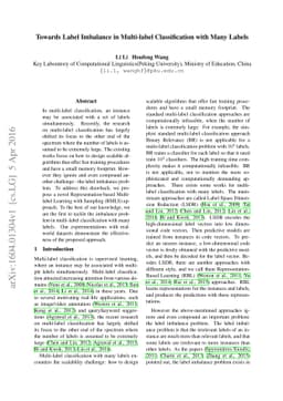 Towards Label Imbalance in Multi-label Classification with Many Labels
