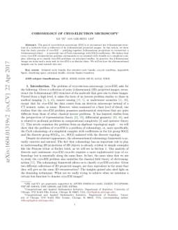 Cohomology of Cryo-Electron Microscopy