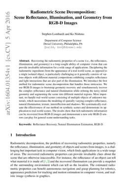 Radiometric Scene Decomposition: Scene Reflectance, Illumination, and
  Geometry from RGB-D Images