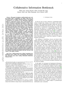 Collaborative Information Bottleneck