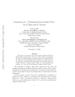 Comments on: "A Random Forest Guided Tour" by G. Biau and E. Scornet