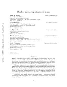 Manifold unwrapping using density ridges