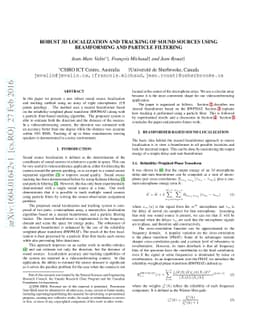 Robust 3D Localization and Tracking of Sound Sources Using Beamforming
  and Particle Filtering