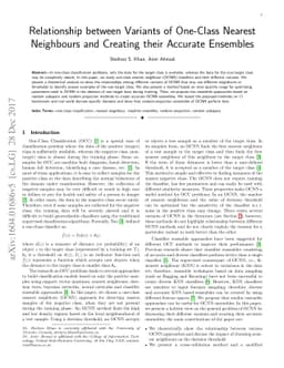 Relationship between Variants of One-Class Nearest Neighbours and
  Creating their Accurate Ensembles