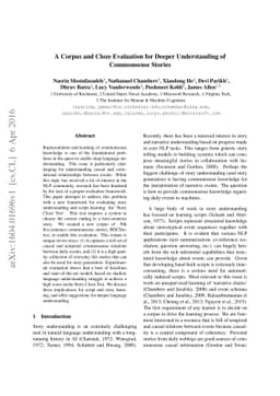 A Corpus and Evaluation Framework for Deeper Understanding of
  Commonsense Stories