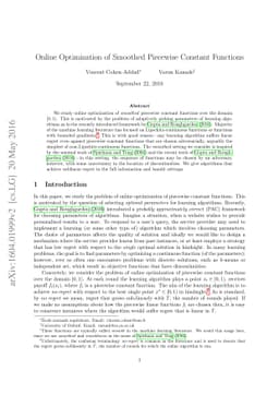 Online Optimization of Smoothed Piecewise Constant Functions