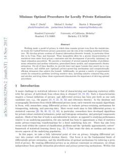 Minimax Optimal Procedures for Locally Private Estimation