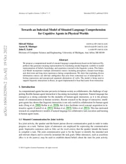 Towards an Indexical Model of Situated Language Comprehension for
  Cognitive Agents in Physical Worlds