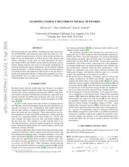 Learning Compact Recurrent Neural Networks