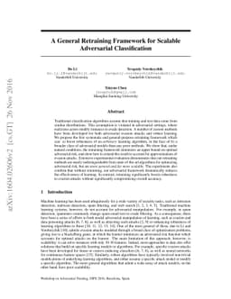 A General Retraining Framework for Scalable Adversarial Classification