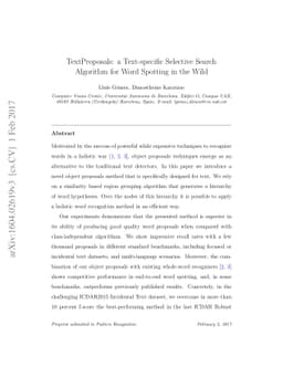 TextProposals: a Text-specific Selective Search Algorithm for Word
  Spotting in the Wild