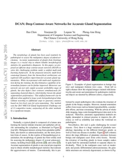 DCAN: Deep Contour-Aware Networks for Accurate Gland Segmentation