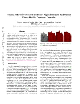 Semantic 3D Reconstruction with Continuous Regularization and Ray
  Potentials Using a Visibility Consistency Constraint