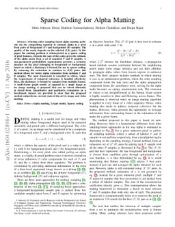 Sparse Coding for Alpha Matting
