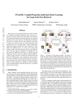 CP-mtML: Coupled Projection multi-task Metric Learning for Large Scale
  Face Retrieval