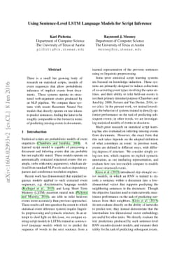Using Sentence-Level LSTM Language Models for Script Inference