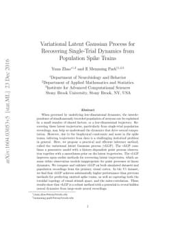 Variational Latent Gaussian Process for Recovering Single-Trial Dynamics
  from Population Spike Trains