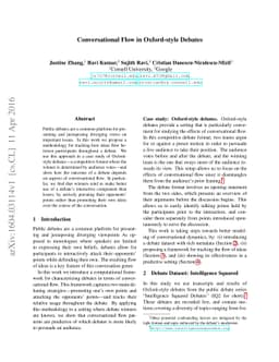 Conversational flow in Oxford-style debates
