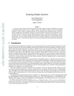Learning Simple Auctions