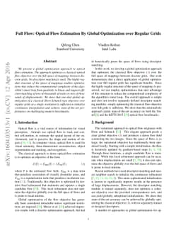 Full Flow: Optical Flow Estimation By Global Optimization over Regular
  Grids