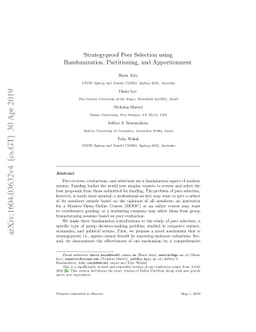 Strategyproof Peer Selection using Randomization, Partitioning, and
  Apportionment
