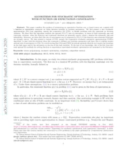 Algorithms for stochastic optimization with functional or expectation
  constraints
